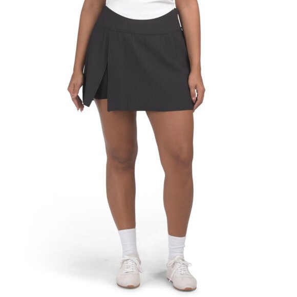 SPANX Smoke Contoured Ribbed Skort With Front Slit - Picture 1 of 2